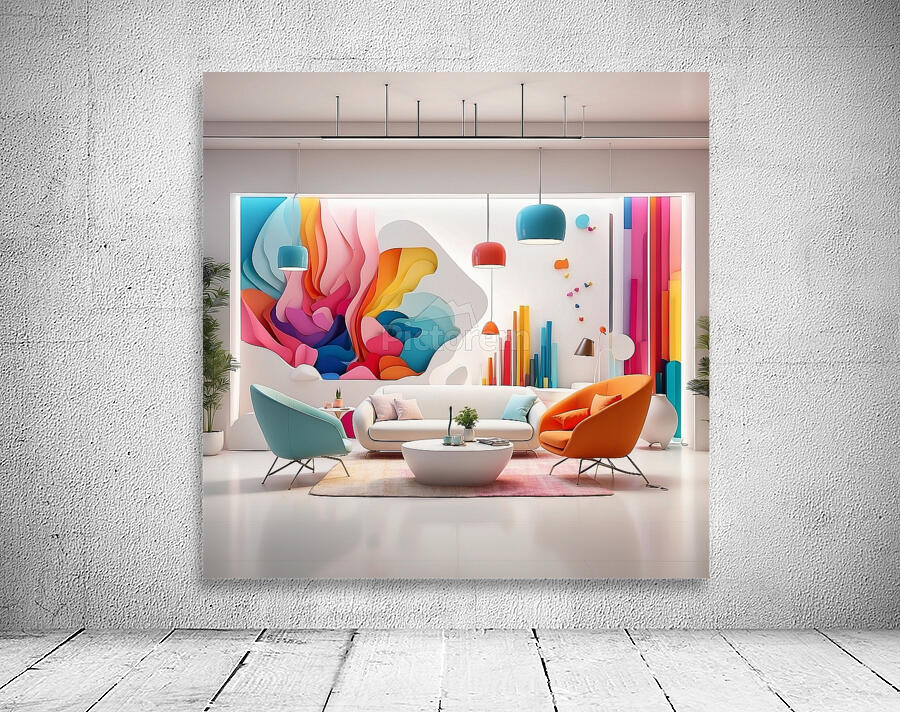 A modern reception room at a company headquarters 7 Wall Preview