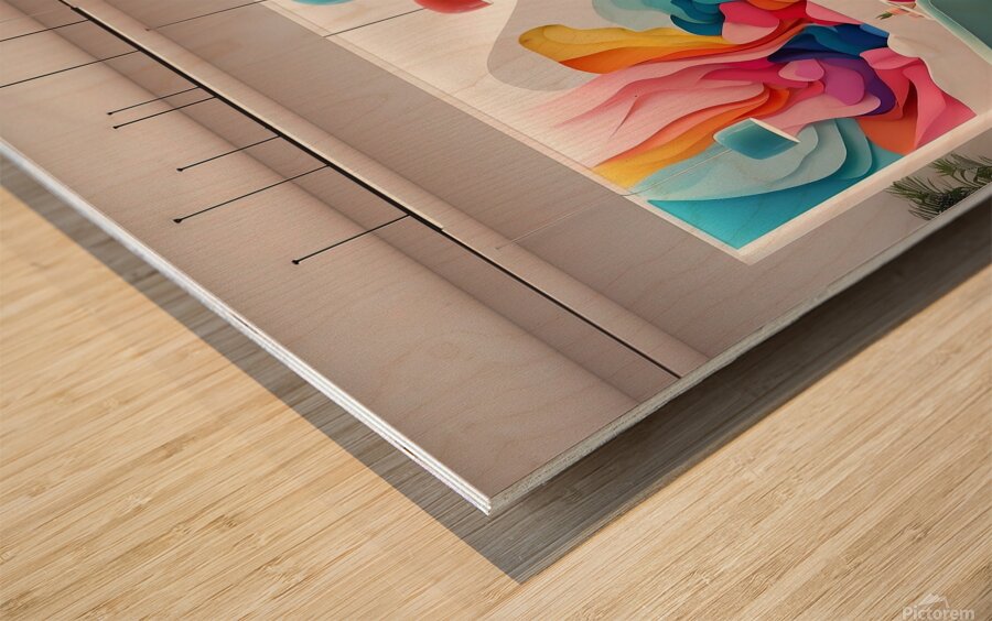 A modern reception room at a company headquarters 7 Wood print