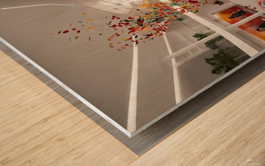 A modern reception room at a company headquarters 28 Wood print