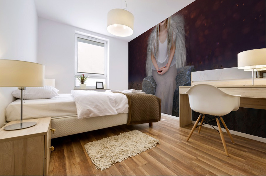 Tired angel Mural print