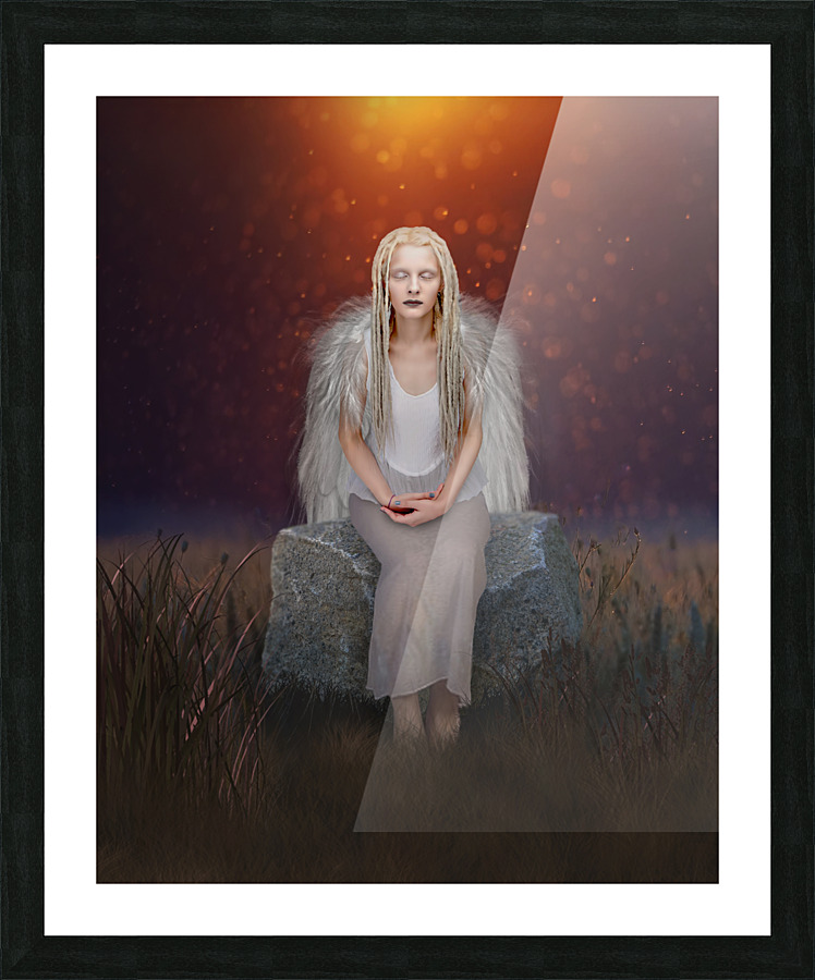 Tired angel Picture Frame print