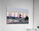 Balloons on the beach at sunrise Acrylic Print