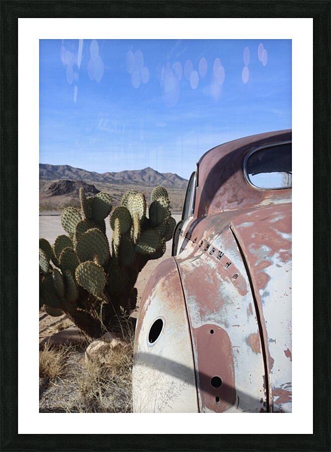 Old Cars and Cactus Picture Frame print