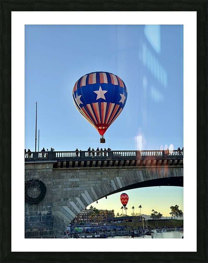 Balloons at the bridge -2 Picture Frame print