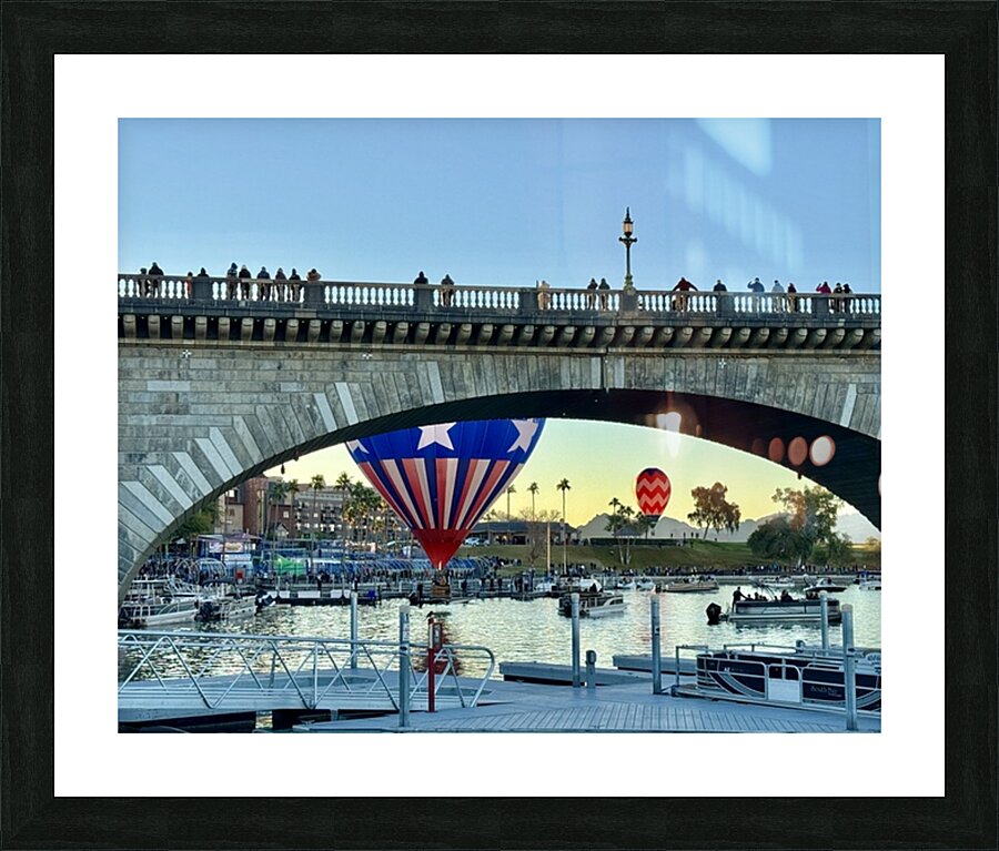 Balloons at the bridge -3 Picture Frame print