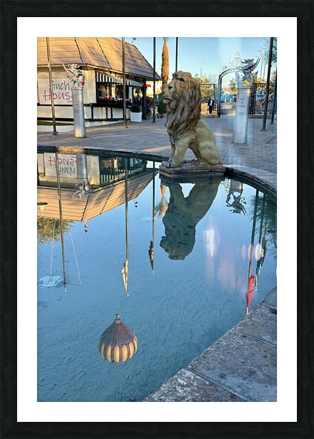 Reflection at the gate to English-2 Picture Frame print