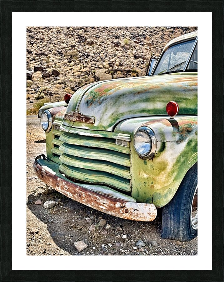 Vintage green truck Picture Frame print