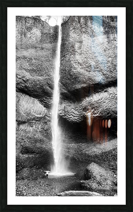 Latourell Falls B & W Picture Frame print