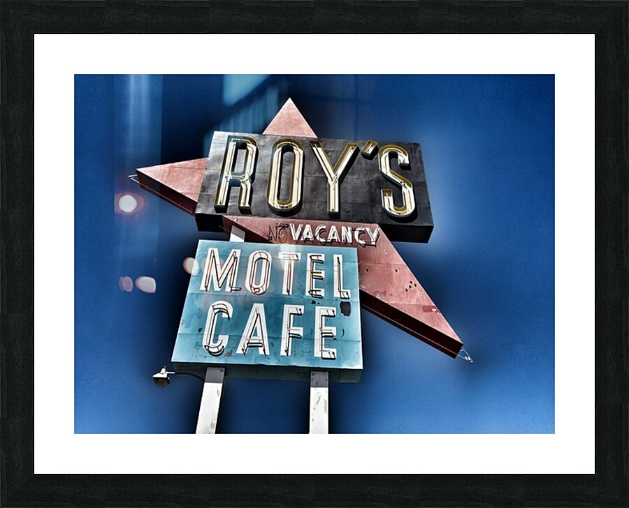 Roys Motel -distressed look Picture Frame print