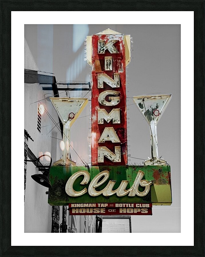 Kingman Club vintage sign Picture Frame print