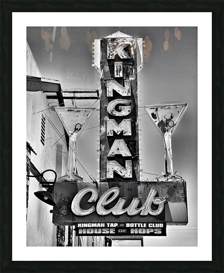 Kingman Club fine art B & W Picture Frame print