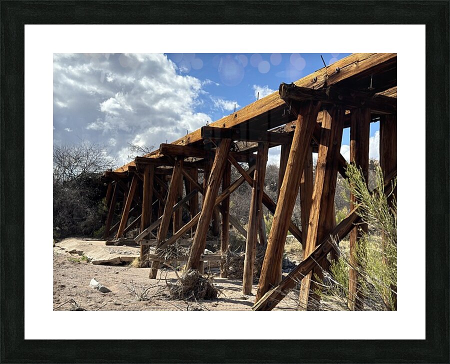 Old West Railroad Bridge Picture Frame print