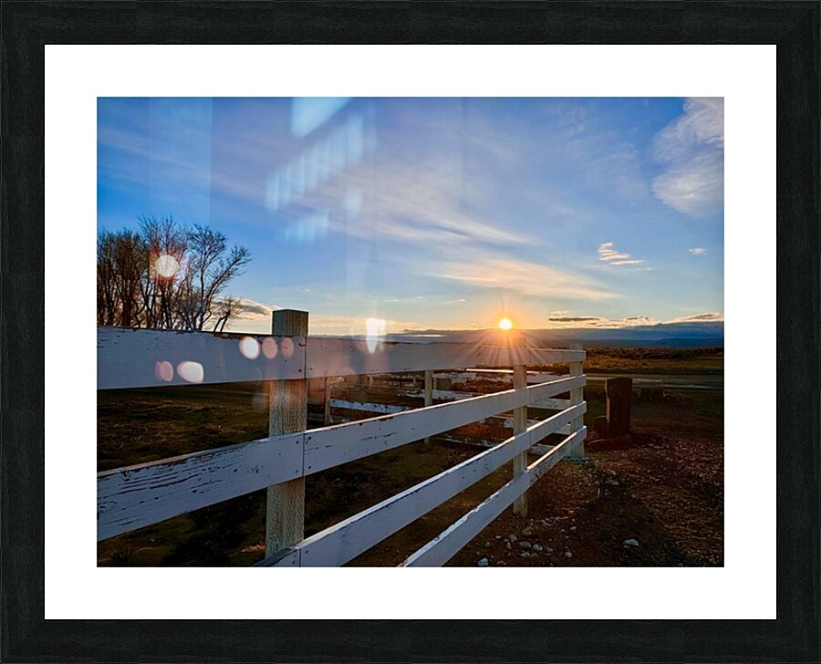 Split Rail Sunset Picture Frame print