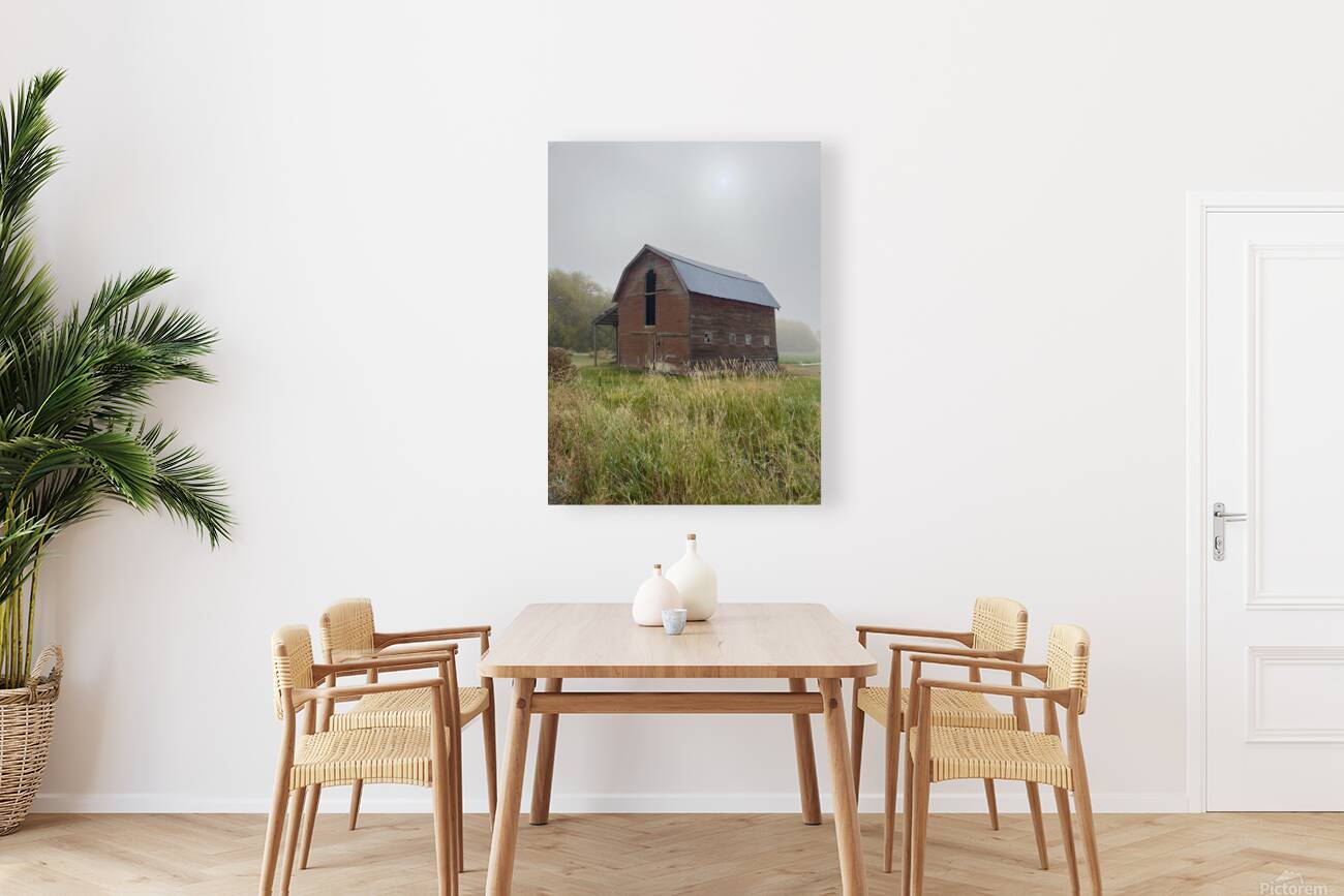 Barn in the mist 1 Reproduction