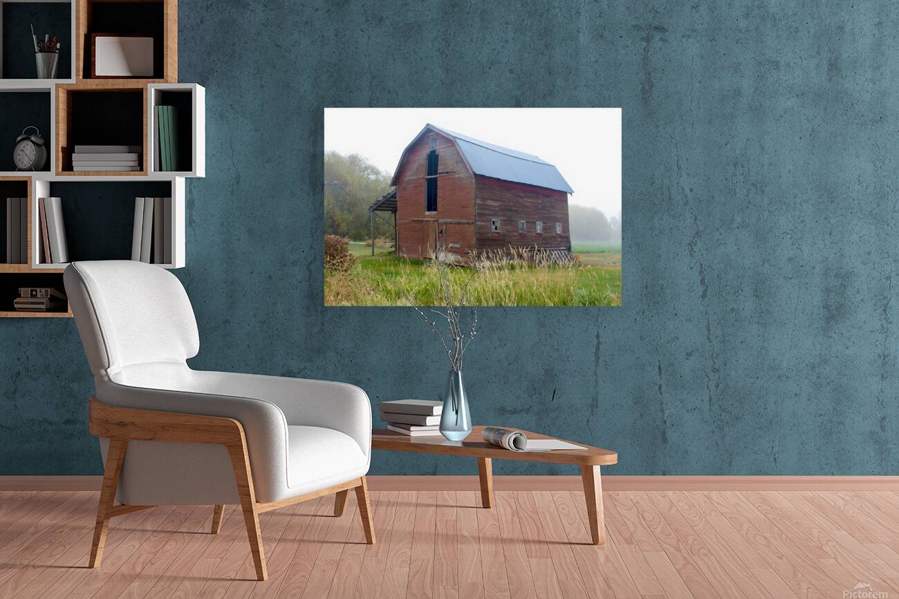 Barn in the mist 2 Reproduction