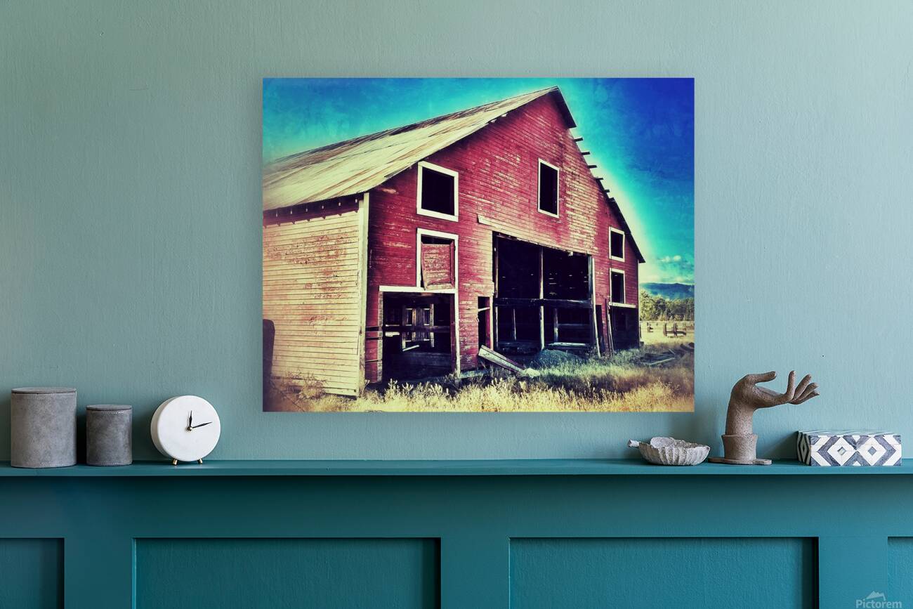 Distressed old red barn Reproduction