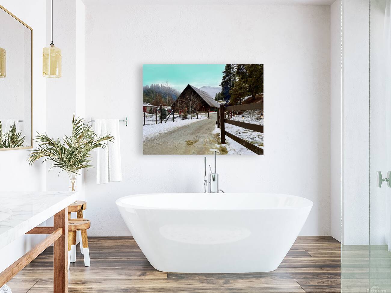 Winter time at Leavenworth Reindeer Farm Reproduction