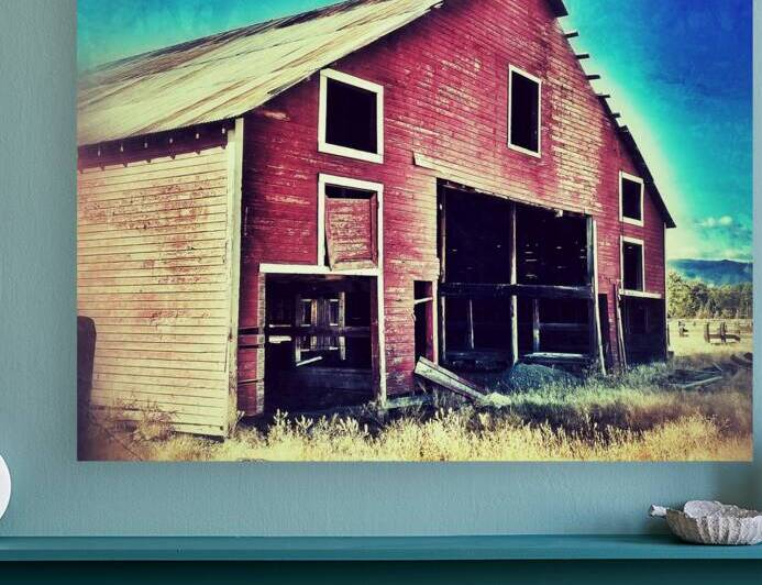 Distressed old red barn Reproduction