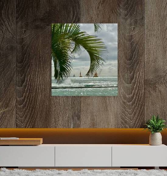 Oahu through the Palms Reproduction