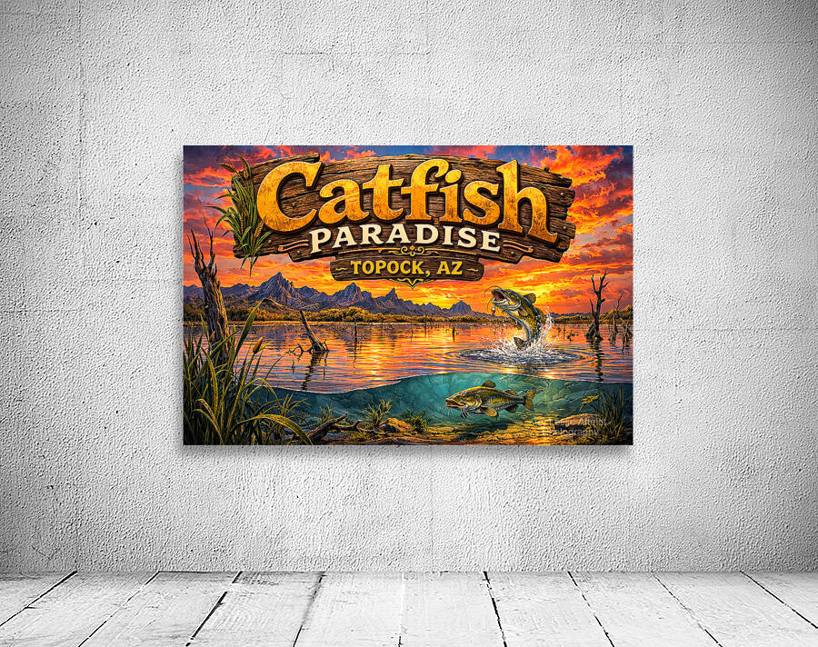 Catfish Paradise Topock AZ - Graphic design Wall Preview
