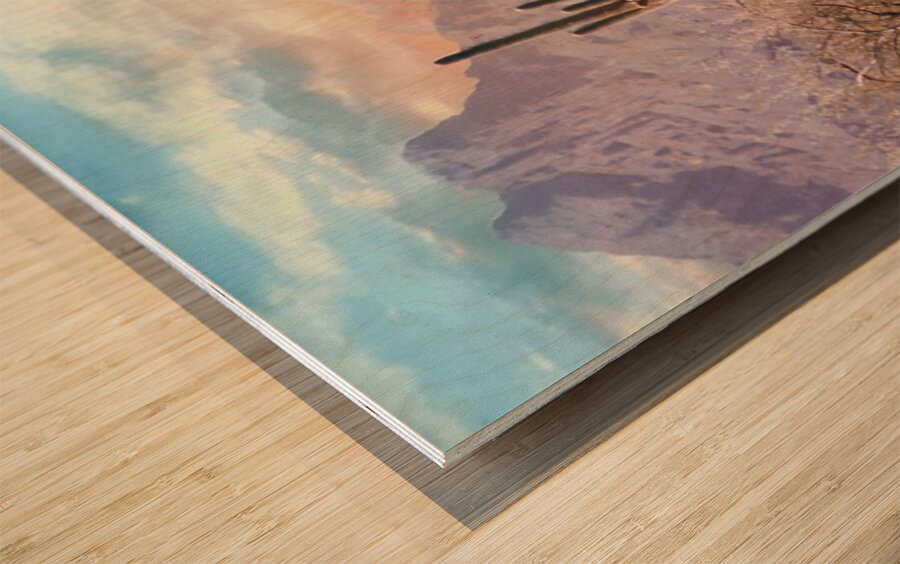 Pastel Desert Wood print