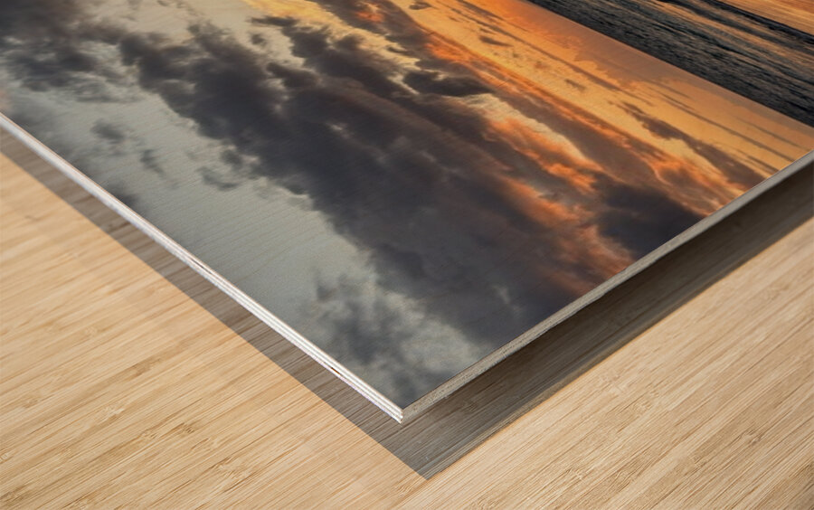 Unsettled sky 1  Wood print