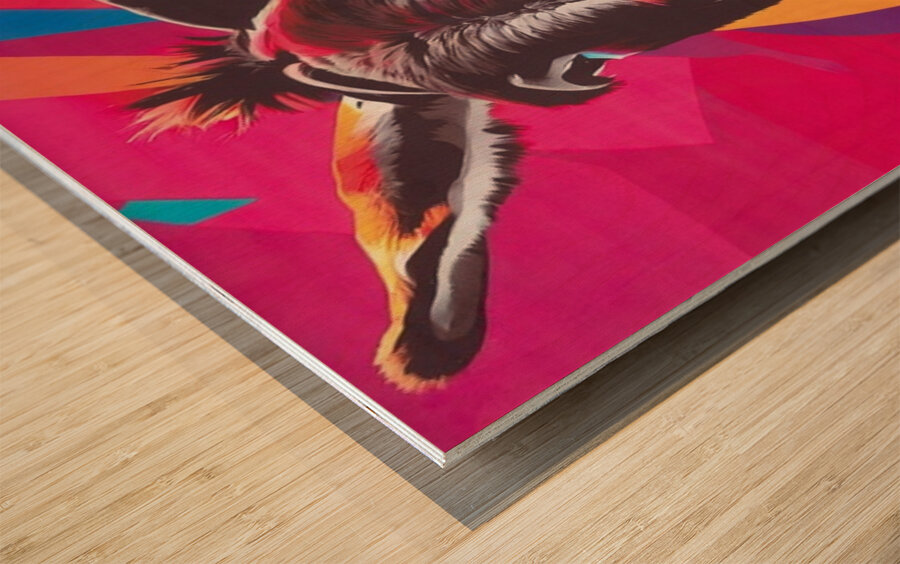 Pop Art Donkey Wood print