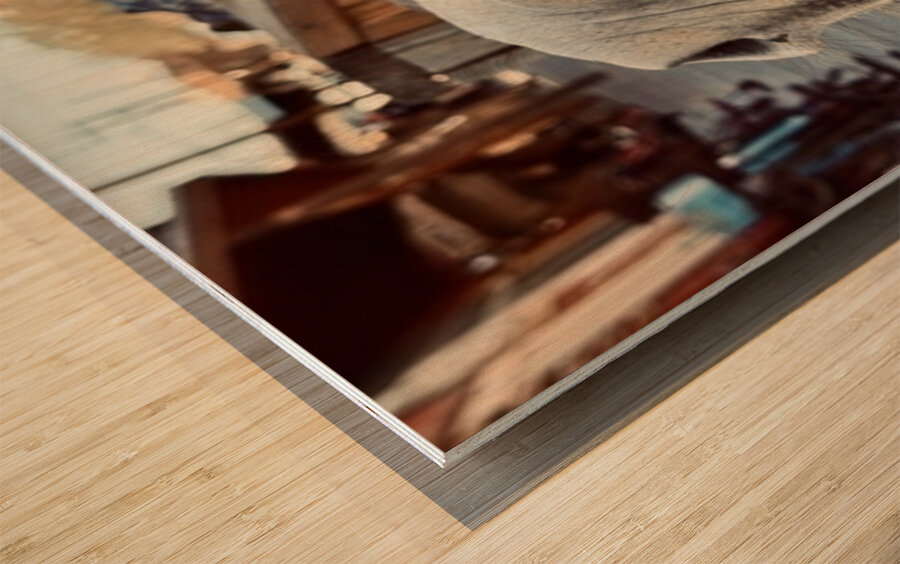 Give us a Kiss Wood print