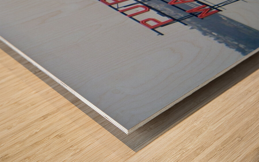 Seattle Public Market Wood print