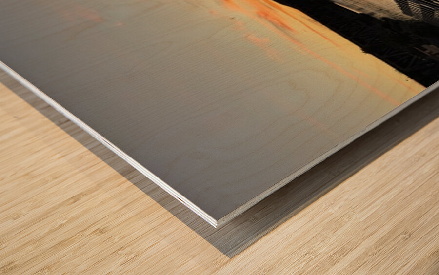 Sunset at the Topock Marina - 2 Wood print