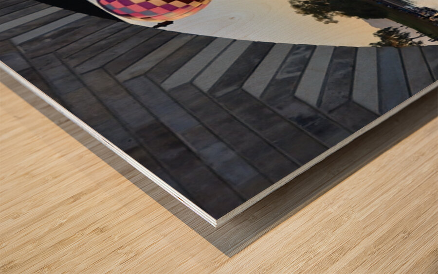 Balloons at the bridge -1 Wood print