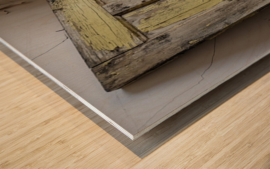 Old yellow door -1 Wood print