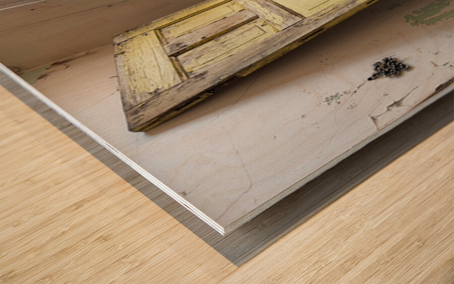 Old yellow door -2 Wood print