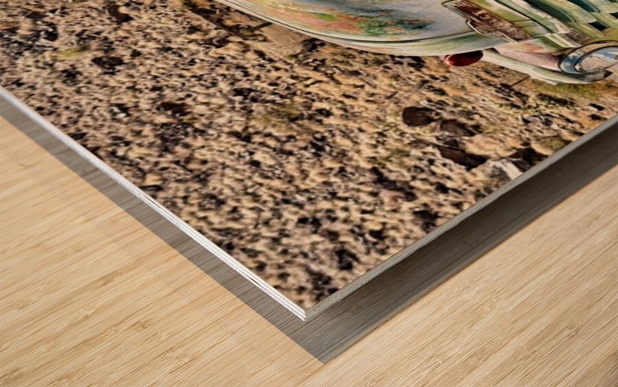 Vintage green truck Wood print