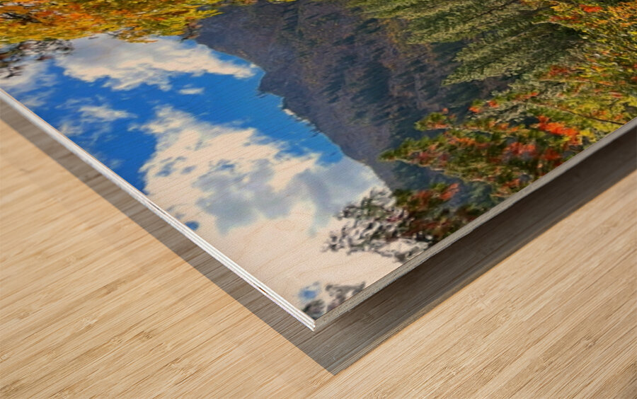 Autumn at Icicle River Wood print