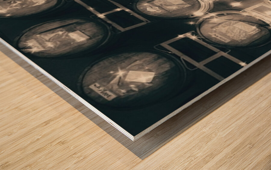 The Barrel Room -sepia Wood print