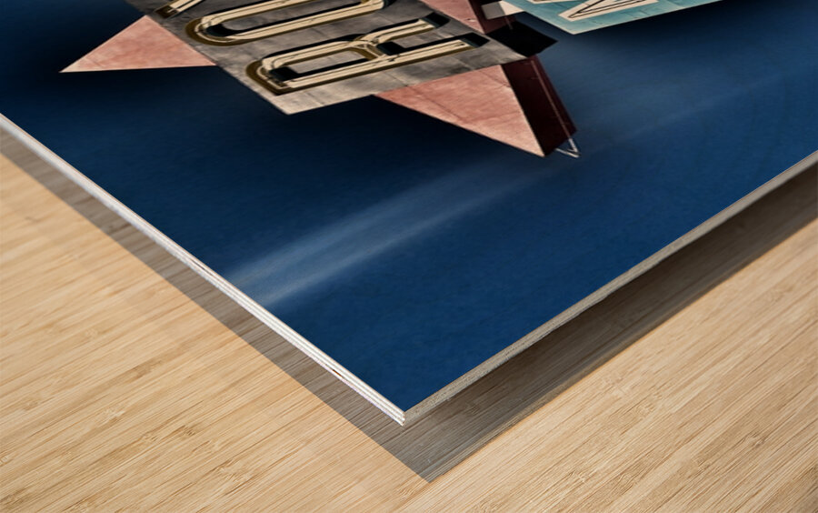 Roys Motel -distressed look Wood print