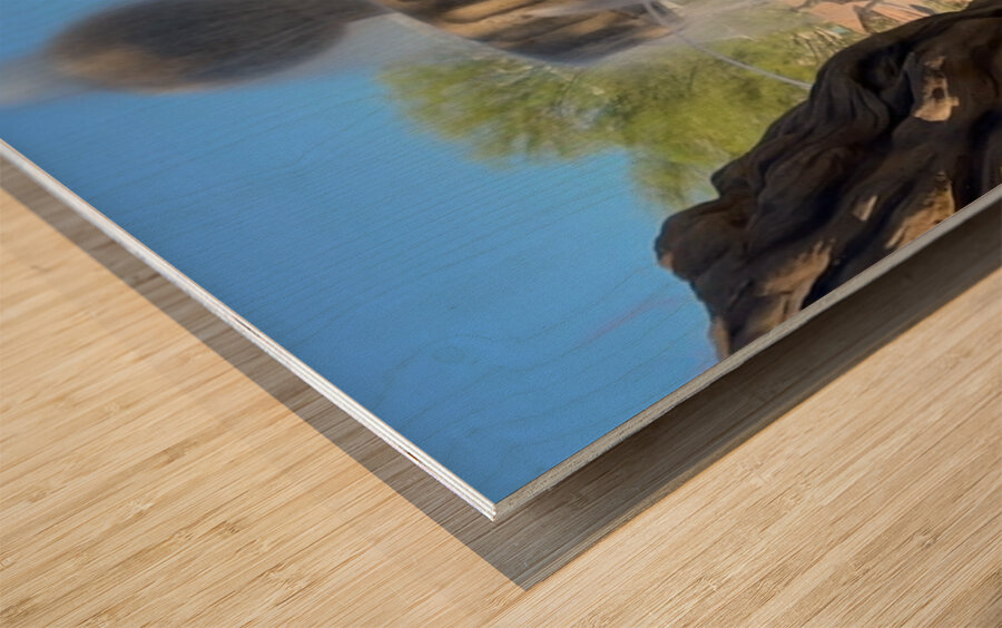 Fountain at English Village Wood print