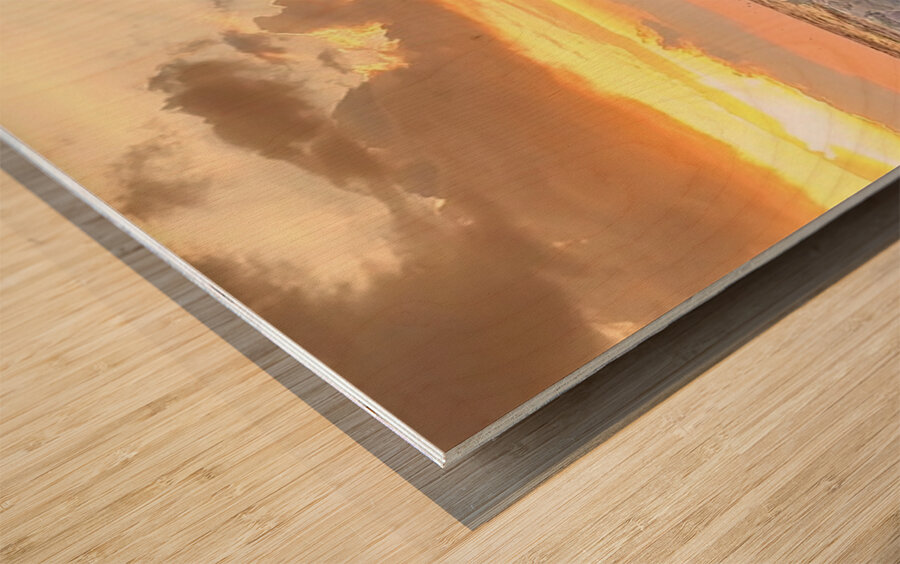 Waves and Rocks Wood print