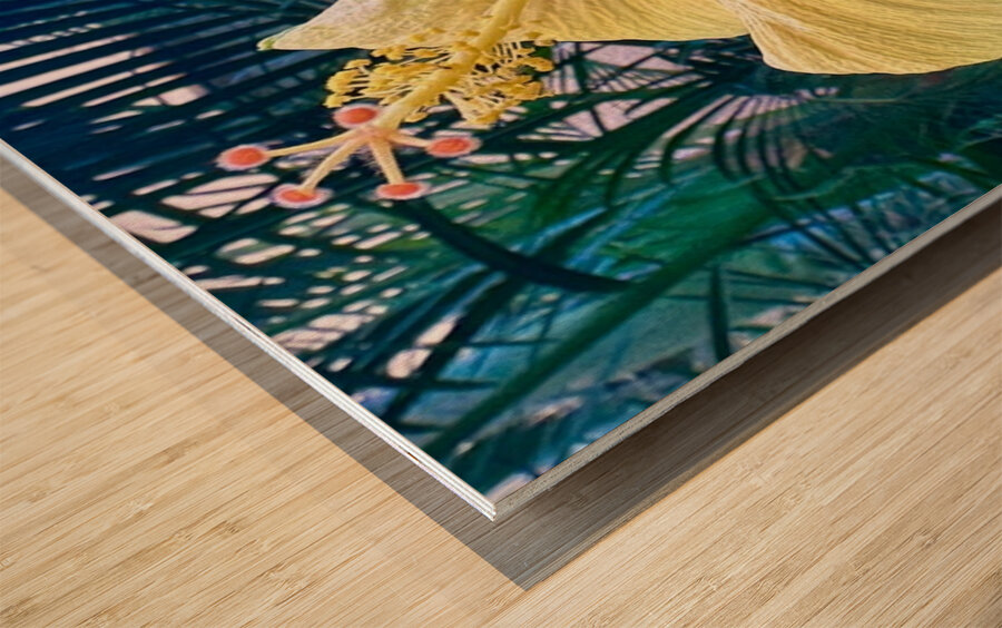 Yellow Hibiscus Wood print