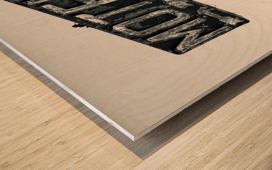 Whiting Bros Motel sign Yucca Arizona Route 66 B&W Wood print