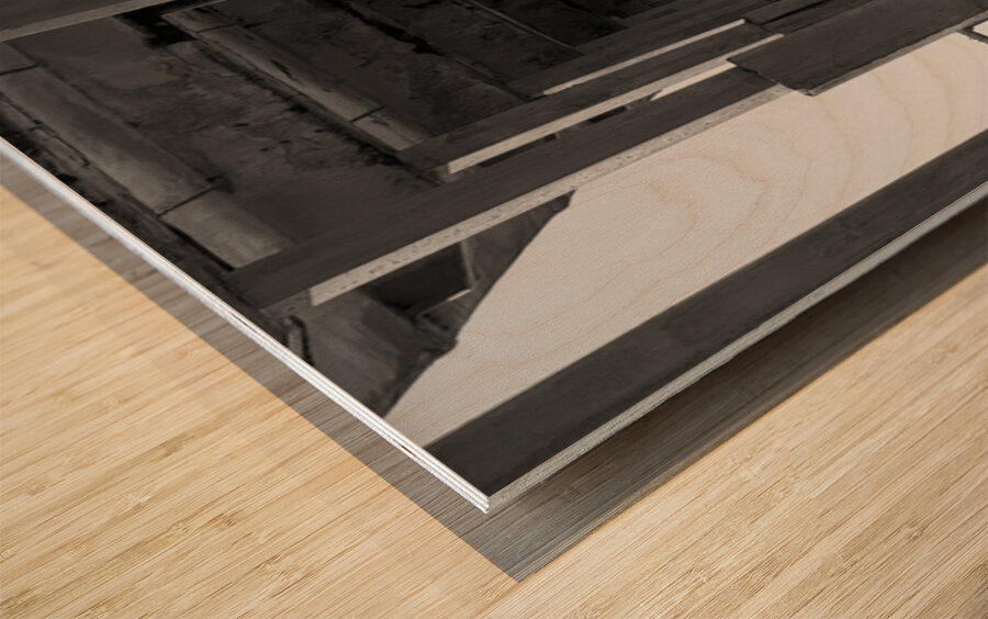 The pier at Ocean Beach San Diego - black and white Wood print