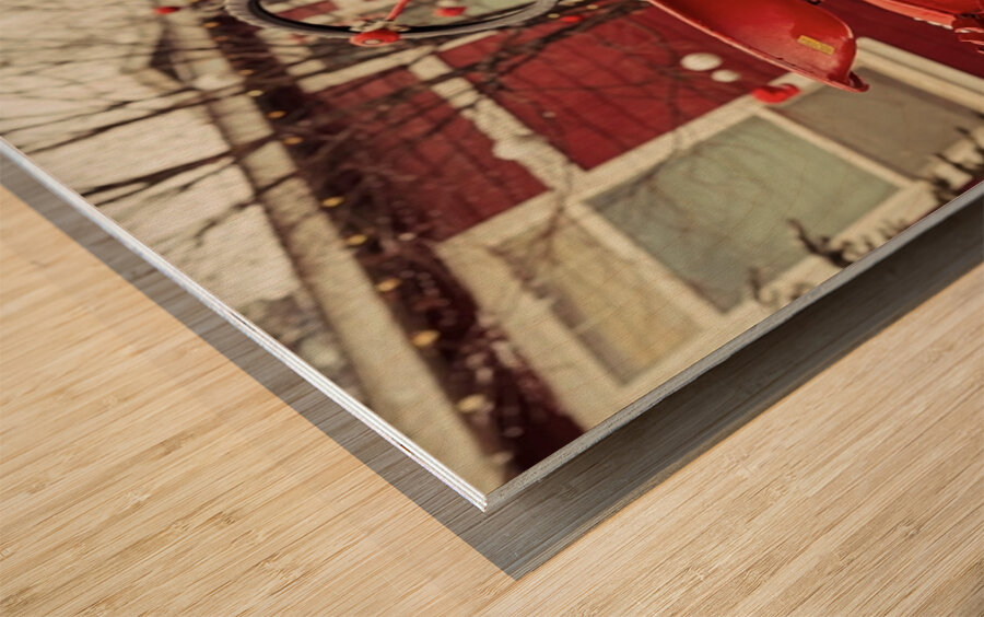 Red Farmall Wood print