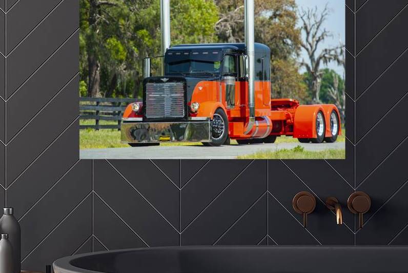 Custom Peterbilt Black Orange BWS4388 by Bruce W Smith