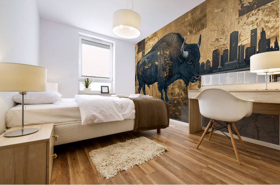 DM-Buffalo in the city 001 Mural print