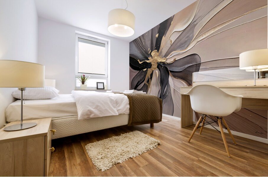 DM  Golden Floral 001 Mural print