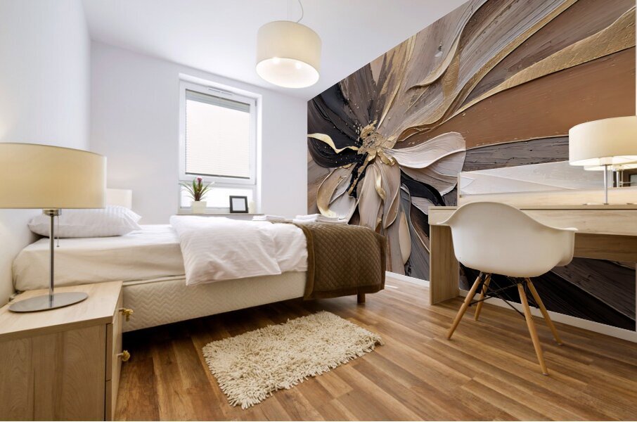 DM  Golden Floral 008 Mural print