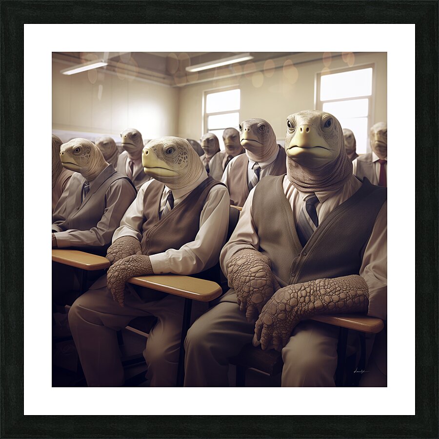 DM- Turtles in the Class 002 Impression et Cadre photo