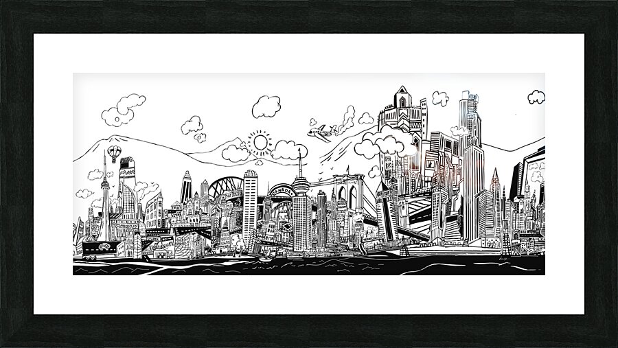 DM Graffity Cities landmarks Picture Frame print