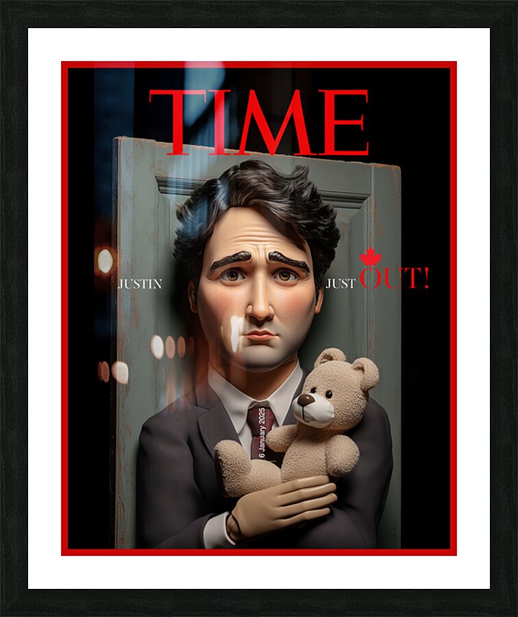 DM- Justin Trudeau  Justin Just out  Impression et Cadre photo